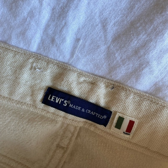 Levi’s Made & Crafted Women’s Flare Full Cream Wide Leg Jeans Size 26 High Rise - Picture 6 of 11